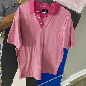 Men’s Large pink striped polo